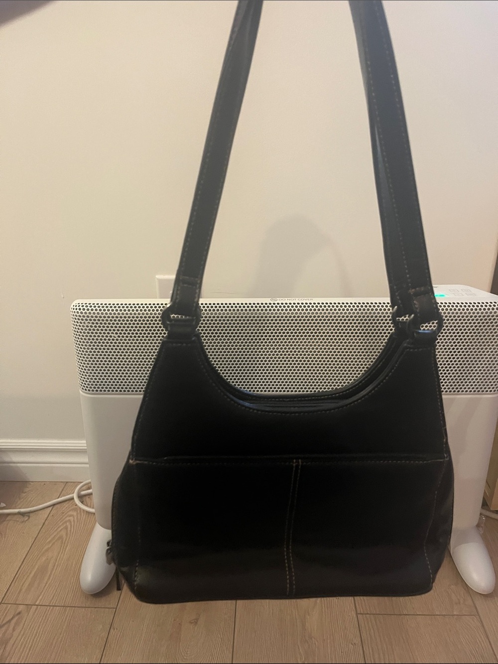 Y2K Visione Italy Leather Black Shoulder Bag